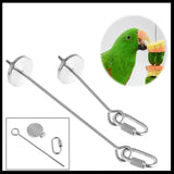 Pet Stainless Steel Bird Parrot Cage Skewer Food Meat Stick Spear Fruit Holder - 12CM