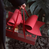 Clear Handheld Flower Gift Box Bow Fruit Flower Packaging Display Box Floral - Black