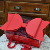 Clear Handheld Flower Gift Box Bow Fruit Flower Packaging Display Box Floral - Black