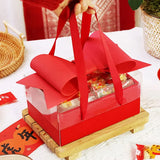 Clear Handheld Flower Gift Box Bow Fruit Flower Packaging Display Box Floral - Black