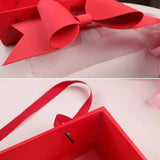 Clear Handheld Flower Gift Box Bow Fruit Flower Packaging Display Box Floral - Black