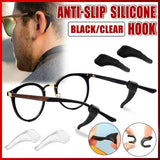 Silicone Glasses Ear Hooks Anti Slip Grip Spectacle Holder Sports Temple Tips - Black