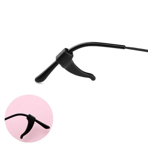 Silicone Glasses Ear Hooks Anti Slip Grip Spectacle Holder Sports Temple Tips - Black