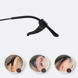 Silicone Glasses Ear Hooks Anti Slip Grip Spectacle Holder Sports Temple Tips - Black