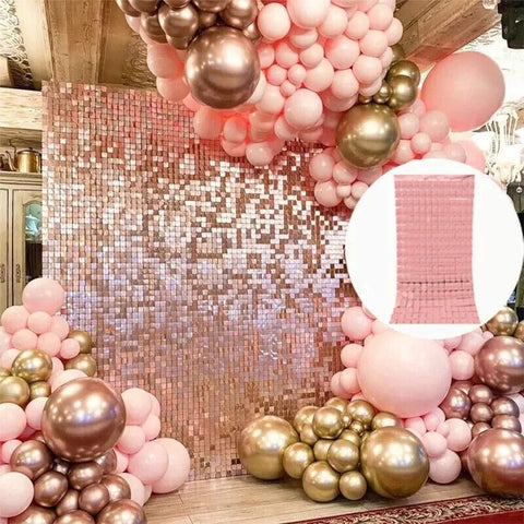Rectangle Tinsel Curtain Shimmer Wall Backdrop 2M Length Party Decoration Sequin - Green