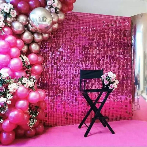 Rectangle Tinsel Curtain Shimmer Wall Backdrop 2M Length Party Decoration Sequin - Green