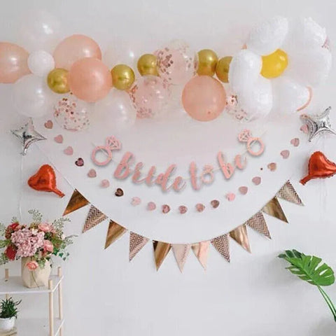 Bride To Be Rose Gold Banner Diamond Wedding Bridal Shower Hens Party Decoration - Diamond