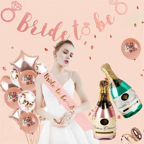 Bride To Be Rose Gold Banner Diamond Wedding Bridal Shower Hens Party Decoration - Diamond