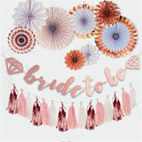 Bride To Be Rose Gold Banner Diamond Wedding Bridal Shower Hens Party Decoration - Diamond
