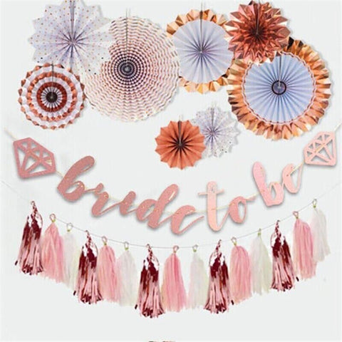 Bride To Be Rose Gold Banner Diamond Wedding Bridal Shower Hens Party Decoration - Diamond