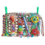 Parrot Gnawing Toys Woven Grass Nets Colourful Chewing Bird Cage Play