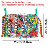 Parrot Gnawing Toys Woven Grass Nets Colourful Chewing Bird Cage Play