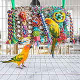Parrot Gnawing Toys Woven Grass Nets Colourful Chewing Bird Cage Play