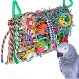 Parrot Gnawing Toys Woven Grass Nets Colourful Chewing Bird Cage Play