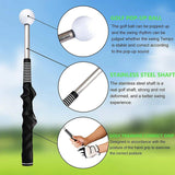 Golf Swing Training Aid Telescopic Impact Sound Stick Exercise Tool for Practice - Black