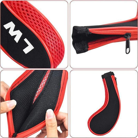 12Pcs Golf Head Cover Iron Putter Driver Headcover Protective Set Club Covers - Red