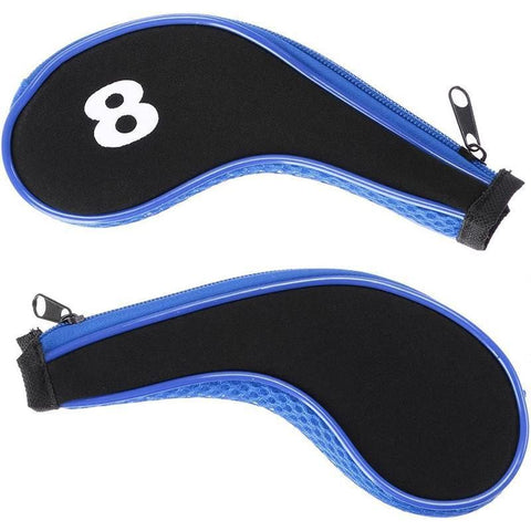 12Pcs Golf Head Cover Iron Putter Driver Headcover Protective Set Club Covers - Red