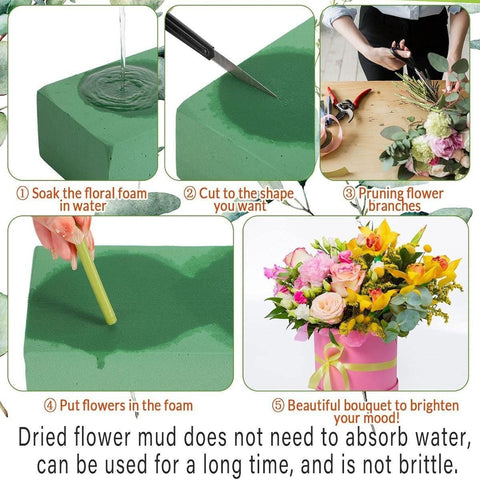 Floral Foam Blocks for Dry Wet Artificial Flower Arrangements Florist Supplies - Wet 2PCS