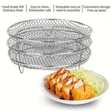 Air Fryer Grill Rack Multi Layer Removable Shelf Mesh Rack for Cooking BBQ - Rectangle