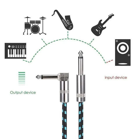 3M Guitar Amp Cable 6.35mm Mono Jack to Jack Lead for Electric Instruments - 3M Black Cable