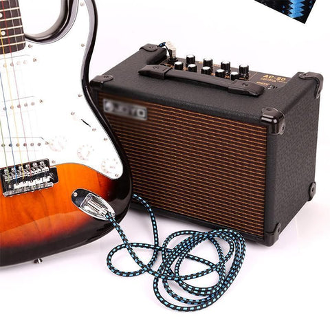 3M Guitar Amp Cable 6.35mm Mono Jack to Jack Lead for Electric Instruments - 3M Black Cable
