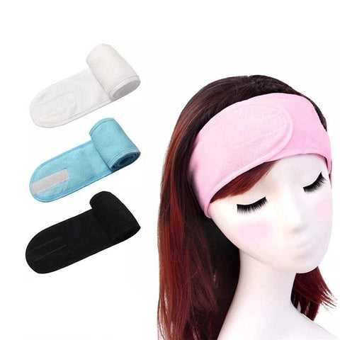 8-Colours Wrap Head Band Hairband Hair Band Adjustable Facial Make Up Face Wash Au - Grey