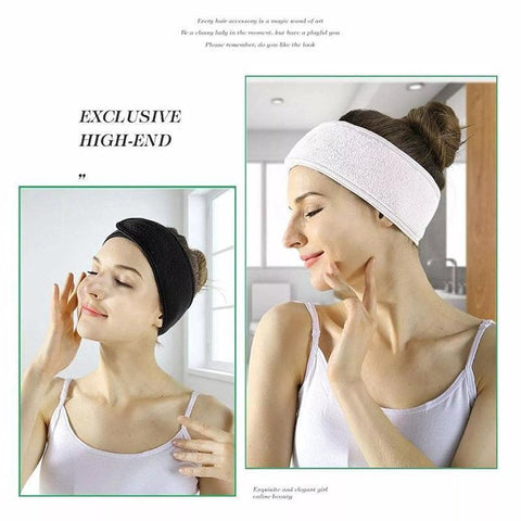 8-Colours Wrap Head Band Hairband Hair Band Adjustable Facial Make Up Face Wash Au - Grey