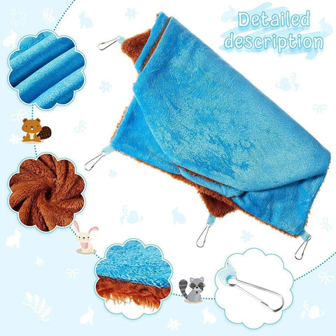 Hanging Hammock Nest Bed for Hamster Guinea Pig Ferret Rat Mice Cage Warmer Toy - Pink