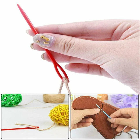 Mix Colour 20PCS Plastic Darning Threading Weaving Sewing Needles