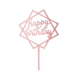 Acrylic Home Happy Birthday Decor Baking Cake Topper Card Party Decor Supply - Pink P48