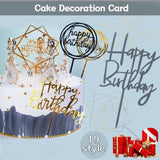 Acrylic Home Happy Birthday Decor Baking Cake Topper Card Party Decor Supply - Rose Gold R31