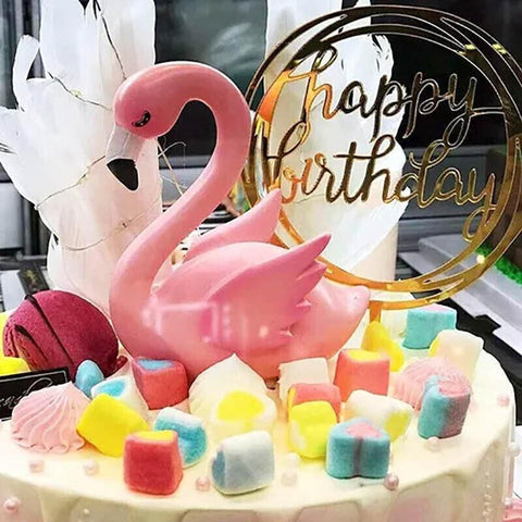 Acrylic Home Happy Birthday Decor Baking Cake Topper Card Party Decor Supply - Rose Gold R31