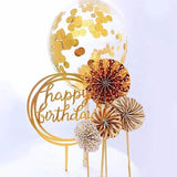Acrylic Home Happy Birthday Decor Baking Cake Topper Card Party Decor Supply - Silver S20