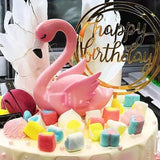 Acrylic Home Happy Birthday Decor Baking Cake Topper Card Party Decor Supply - Silver S20