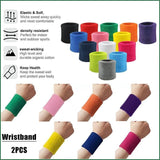 Wristbands Headband Sweatbands Sweat Band For Sport Tennis Badminton Yoga Cotton - Black