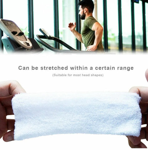 Wristbands Headband Sweatbands Sweat Band For Sport Tennis Badminton Yoga Cotton - Black