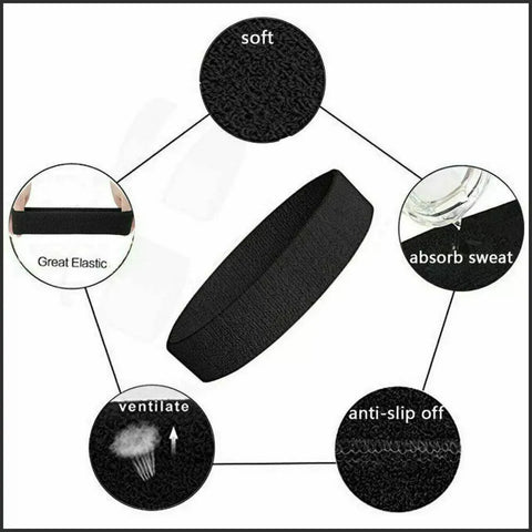 Wristbands Headband Sweatbands Sweat Band For Sport Tennis Badminton Yoga Cotton - Green