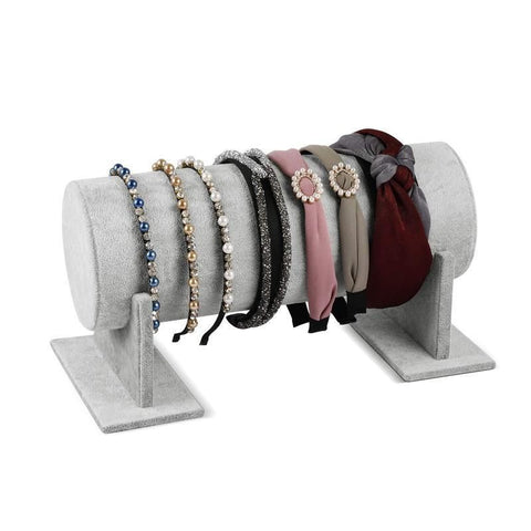 Jewelry Display Stand Headband Holder Organizer Chains Velvet Storage Rack - Black