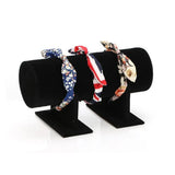 Jewelry Display Stand Headband Holder Organizer Chains Velvet Storage Rack - Black