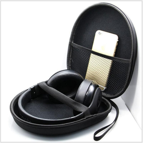 Earphone Case Headset Hard Carrying Box Headphone Storage Bag Black Universal