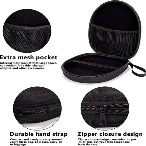 Earphone Case Headset Hard Carrying Box Headphone Storage Bag Black Universal