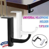 Universal Headphone Hook Desk Edge Mount Adhesive Headset Holder - White