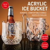 Acrylic Ice Bucket Transparent Champagne Cooler Home Bar Wine Chiller Bucket - Diamond
