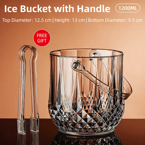 Acrylic Ice Bucket Transparent Champagne Cooler Home Bar Wine Chiller Bucket - Diamond