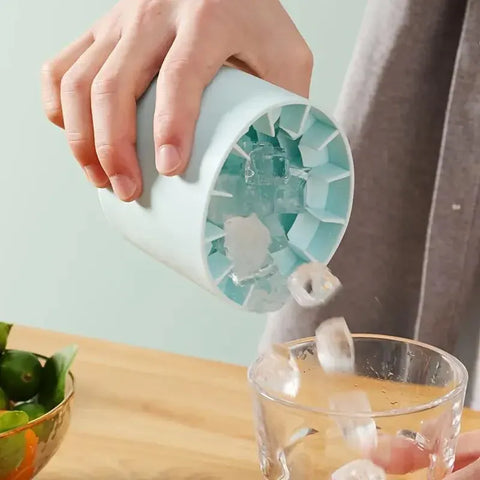 Silicone Ice Cube Tray Mould Ice Box Compartment Bucket for Easy Ice Making - Gray