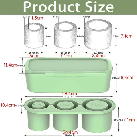 Silicone Ice Cube Tray for 20oz 30oz 40oz Tumbler Easy Release Reusable Mold - Coffee