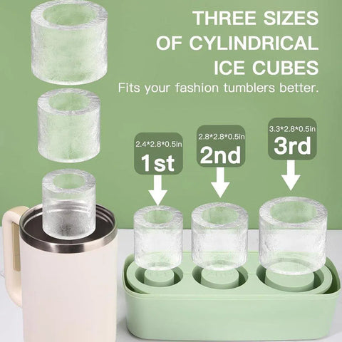 Silicone Ice Cube Tray for 20oz 30oz 40oz Tumbler Easy Release Reusable Mold - Coffee