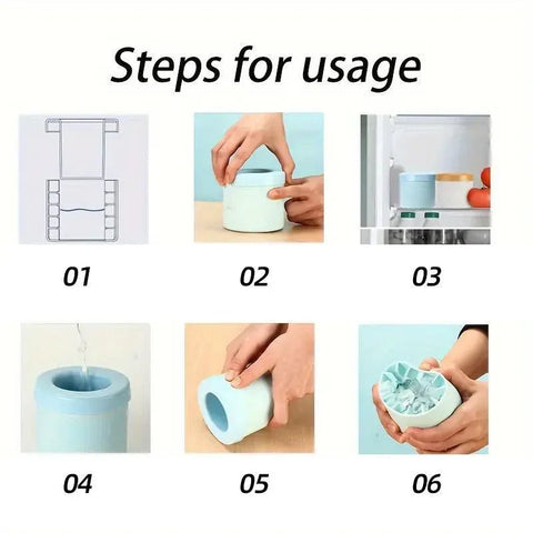 Silicone Ice Cube Tray Mould Ice Box Compartment Bucket for Easy Ice Making - Yellow