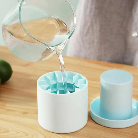 Silicone Ice Cube Tray Mould Ice Box Compartment Bucket for Easy Ice Making - Yellow