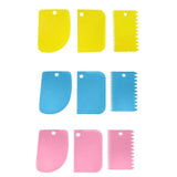 3Pcs Dough Cutter Icing Scraper Kitchen Tool Pastry Bowl Divider Bench Fondant - Yellow